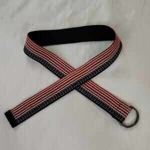 Red/White/Blue Woven Fabric Belt O/S Holiday Patriotic Classic Preppy Americana